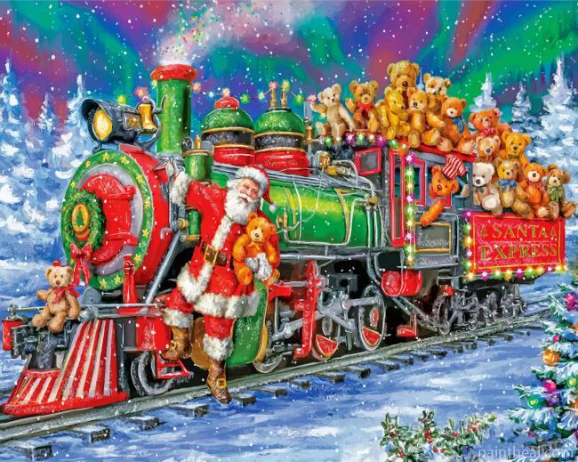 Christmas Santa Train Painting By Numbers Kits