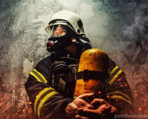 Firefighter Man Painting By Numbers Kits
