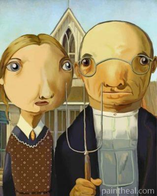 Funny American Gothic Painting By Numbers Kits