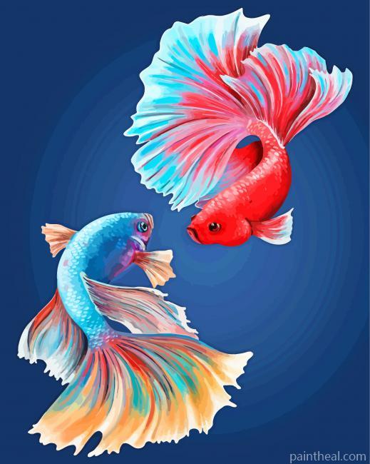 Fighter Fish Painting By Numbers Kits