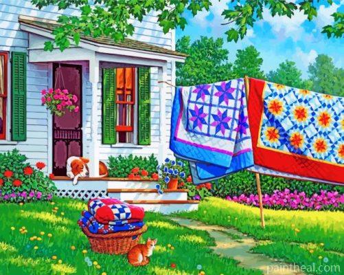 Quilts In Garden Painting By Numbers Kits