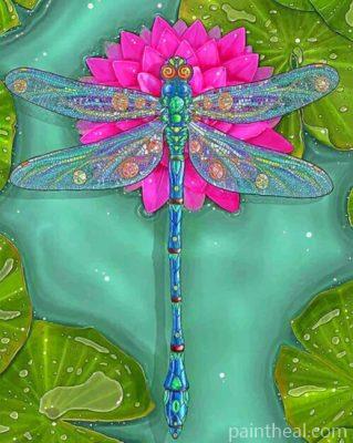 Dragonfly And Water Lily Painting By Numbers Kits