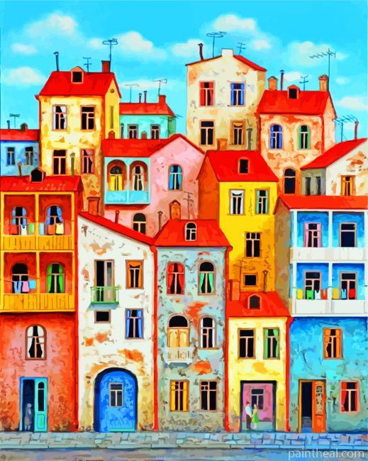 Old Buildings Painting By Numbers Kits
