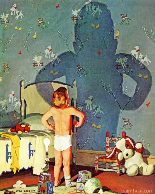 Big Shadow Little Boy Painting By Numbers Kits