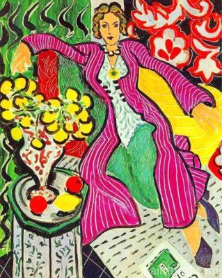 Woman In A Purple Coat Painting By Numbers Kits