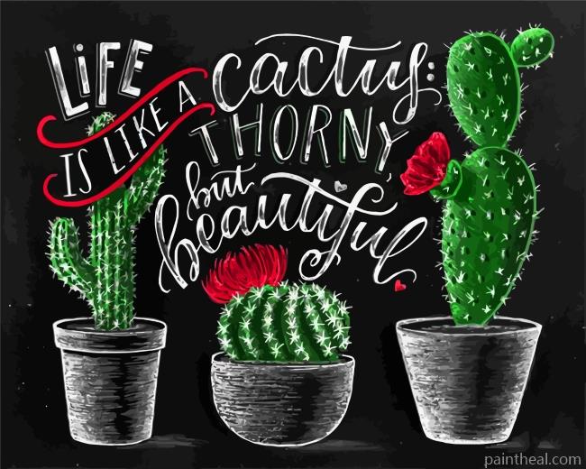 Cactus Quote Painting By Numbers Kits