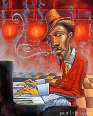 Black Musician Man Painting By Numbers Kits