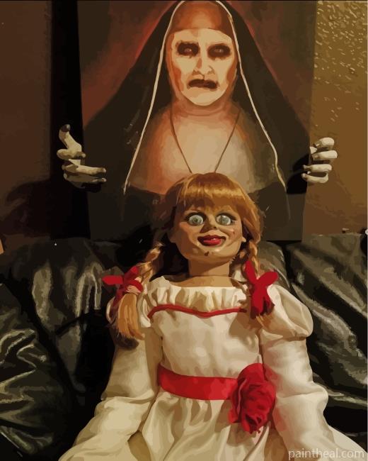 Creepy Annabelle Doll Painting By Numbers Kits