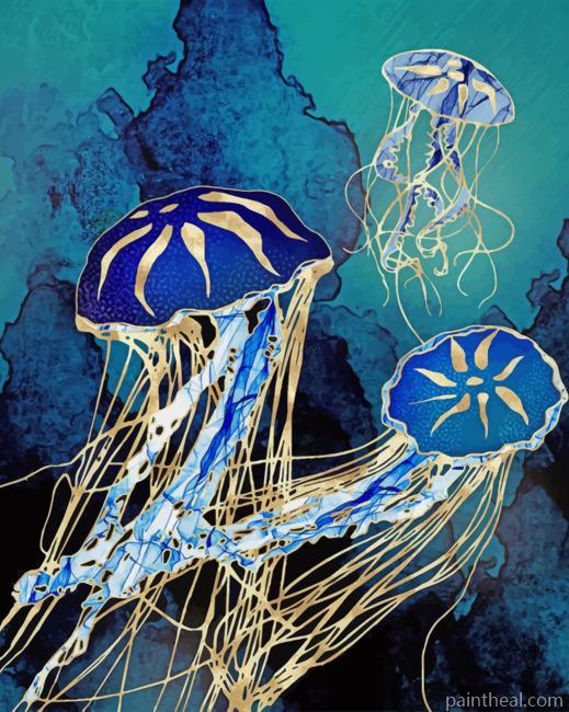 Metallic Jellyfish Painting By Numbers Kits