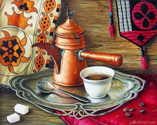 Coffee Pot And Cup Painting By Numbers Kits