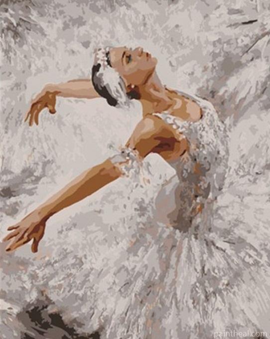 white dress ballerina Painting By Numbers Kits