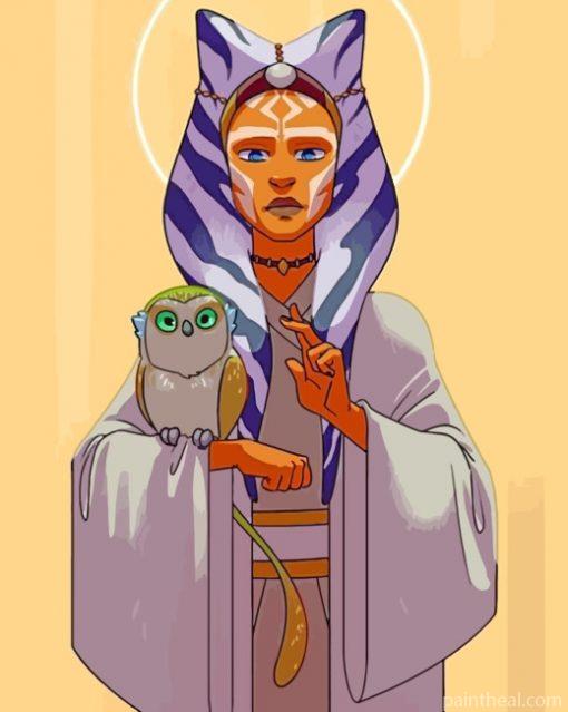 Ahsoka Tano And Owl Painting By Numbers Kits
