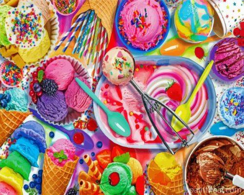 Colorful Ice Cream Painting By Numbers Kits