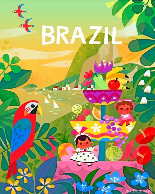 Brazil Illustration Painting By Numbers Kits