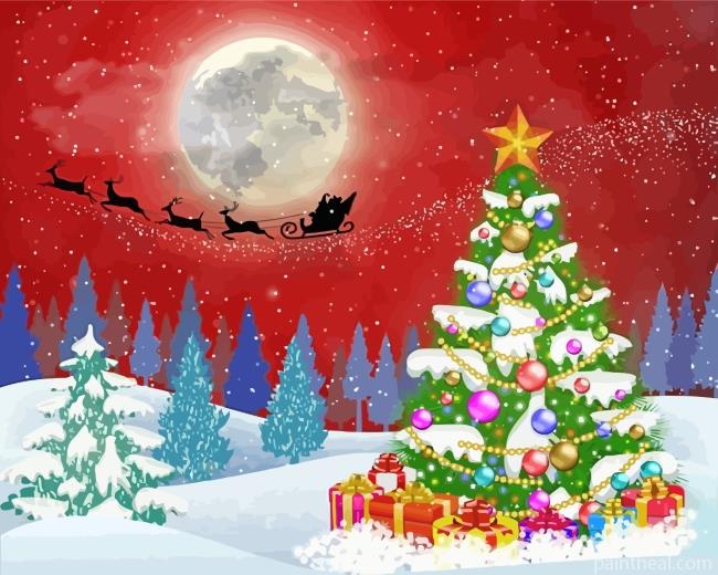 Tree Christmas Painting By Numbers Kits