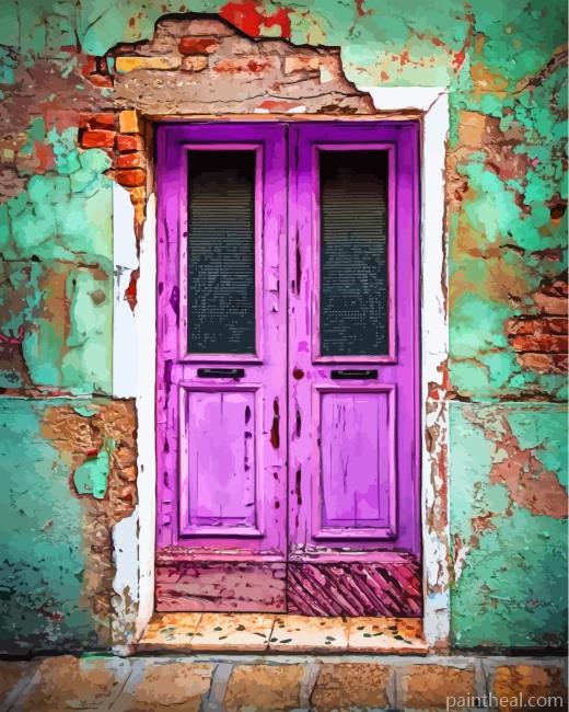 Old Purple Door Painting By Numbers Kits