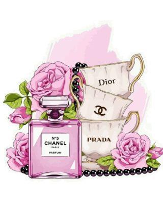 Chanel Perfume And Bougie Cups Painting By Numbers Kits