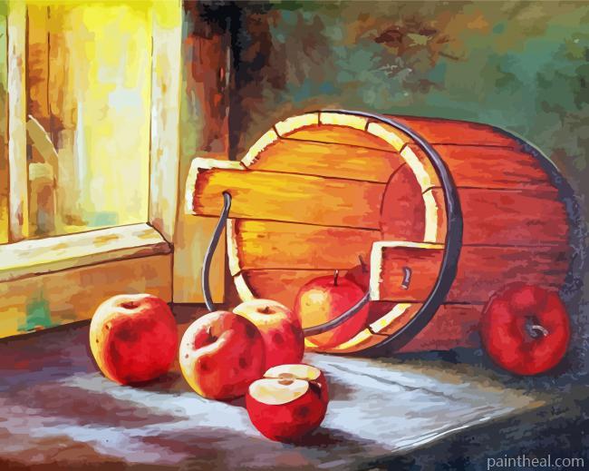 Apple Basket Fruit Painting By Numbers Kits