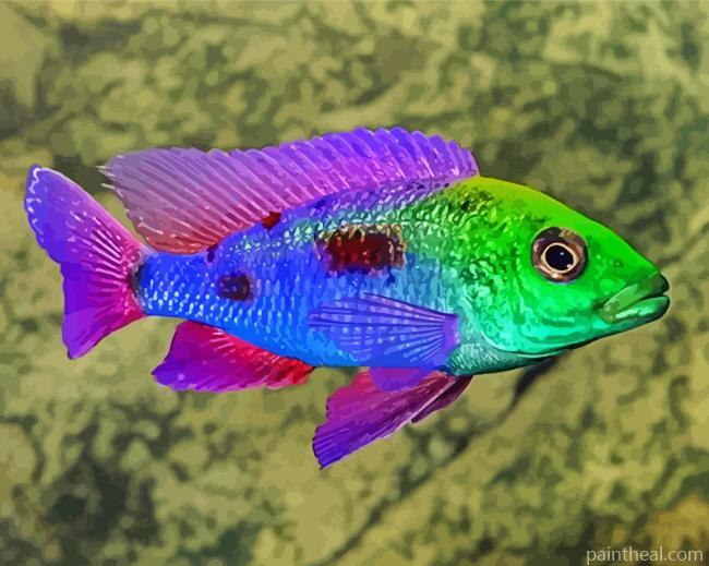 Green Head Cichlid Painting By Numbers Kits