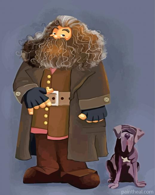 Rubeus Hagrid And His Dog Painting By Numbers Kits