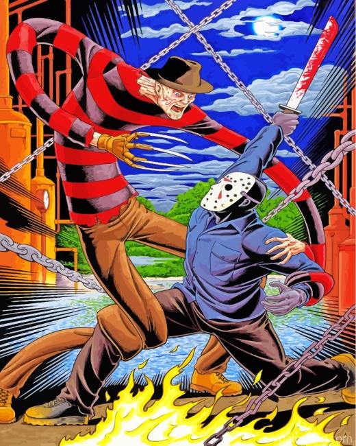 Freddy And Jason Voorhees Painting By Numbers Kits