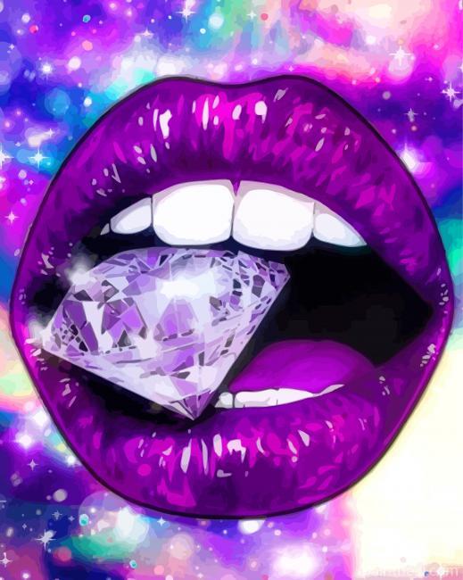 Lips With Diamond Painting By Numbers Kits