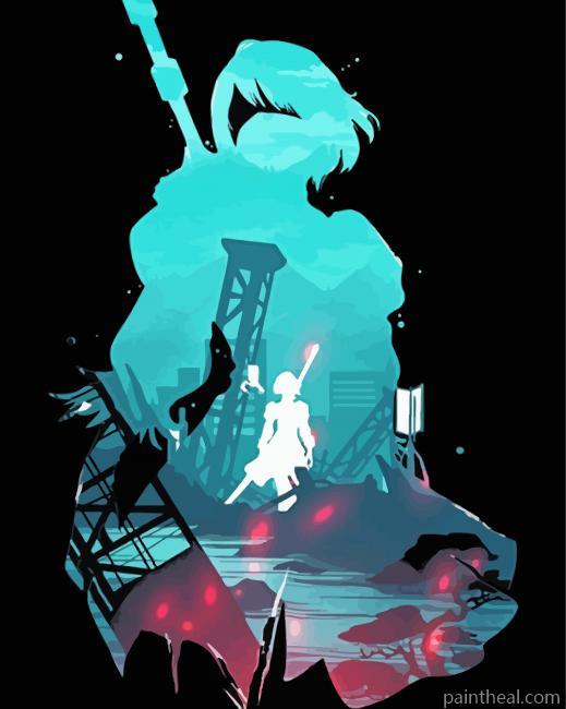 Nier Automata Video Game Painting By Numbers Kits