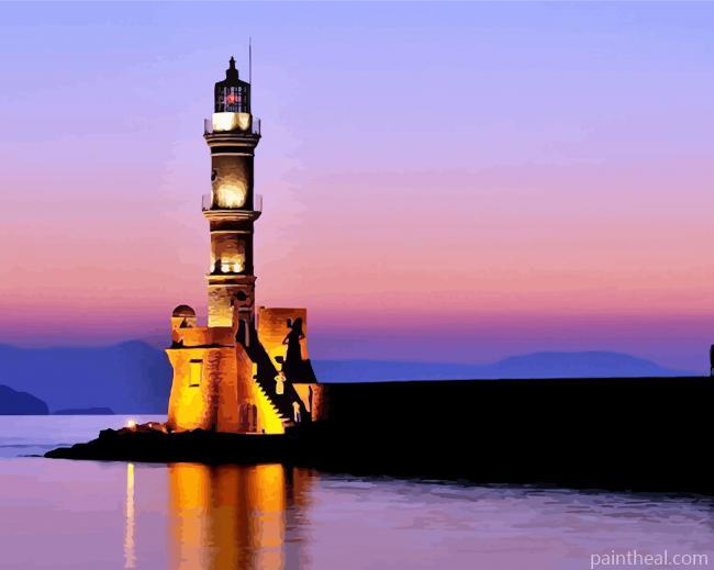 Chania Lighthouse Painting By Numbers Kits