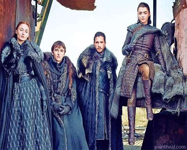 Game of Thrones Jon Snow Sansa and Arya Stark Painting By Numbers Kits