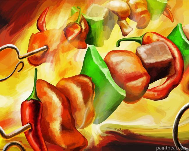 Abstract Food Art Painting By Numbers Kits