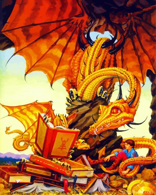 Aesthetic Dragon And Book Painting By Numbers Kits