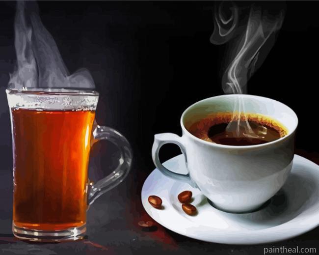 Tea And Coffee Drinks Painting By Numbers Kits