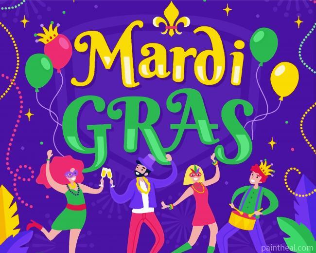 Illustration Mardi Gras Festival Painting By Numbers Kits