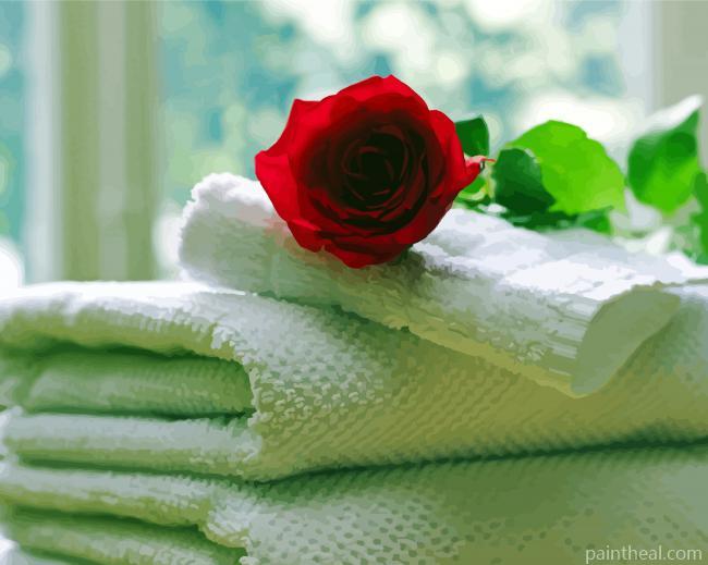 White Towels At Spa Painting By Numbers Kits