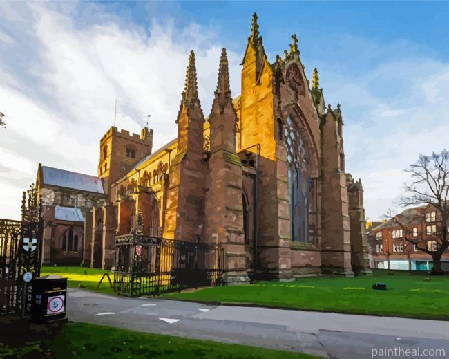 Carlisle Cathedral in England Painting By Numbers Kits