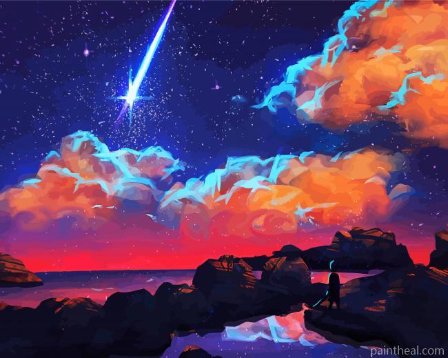 Boy Watching Comet Painting By Numbers Kits