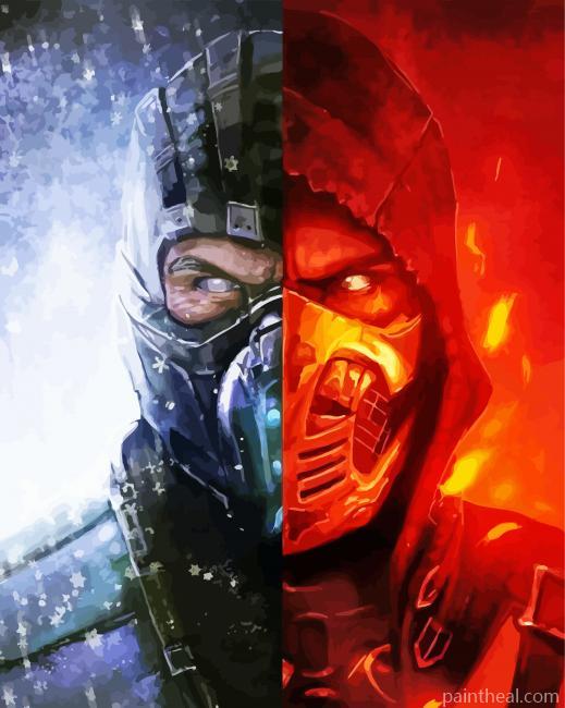 Scorpion Mortal Kombat Game Painting By Numbers Kits