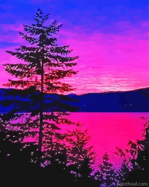 Sunset Pink Sky Painting By Numbers Kits