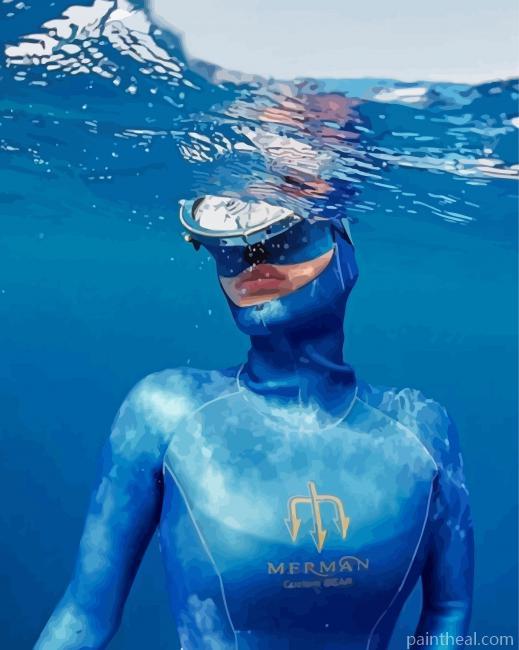 Scuba Woman Painting By Numbers Kits