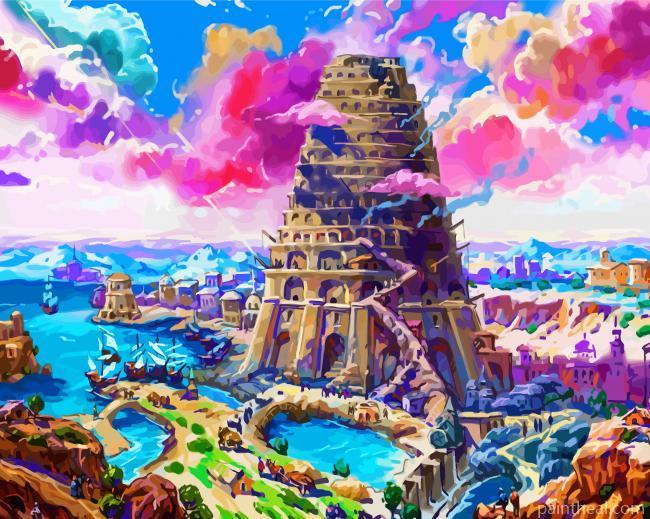Illustration Babel Tower Painting By Numbers Kits