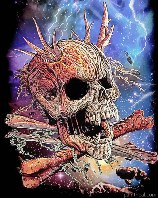 Skull And Crossbones Art Painting By Numbers Kits