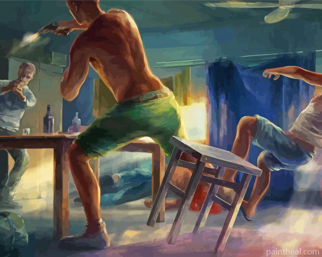 Gun Fight Scene Painting By Numbers Kits