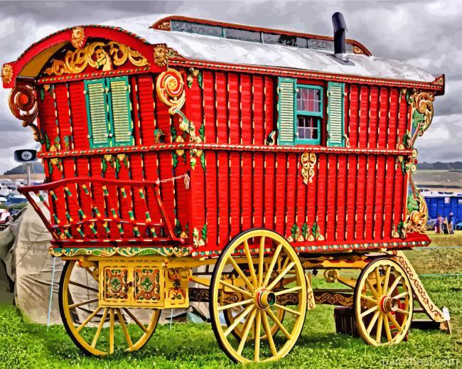 Vintage Gypsy Caravan Painting By Numbers Kits