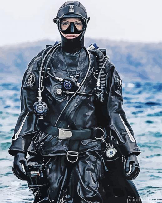 Scuba Diving Lady Painting By Numbers Kits