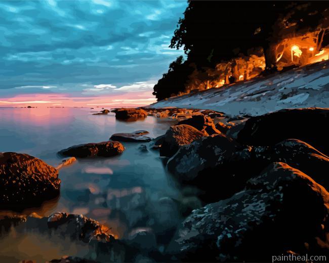 On The Shore Visby Gotland Painting By Numbers Kits