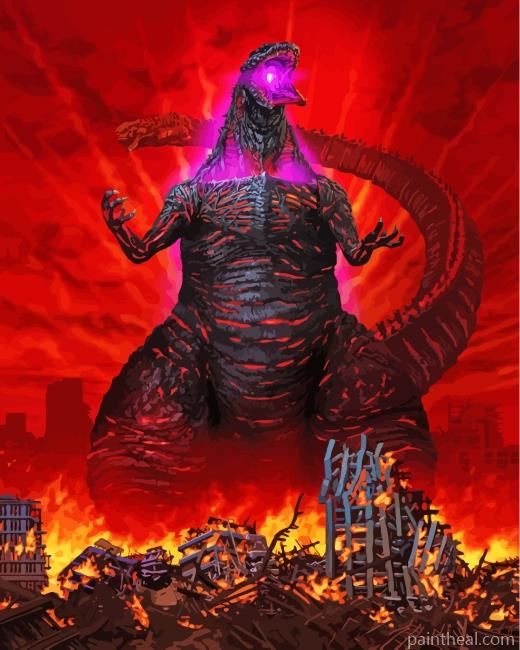 Shin Godzilla Film Painting By Numbers Kits