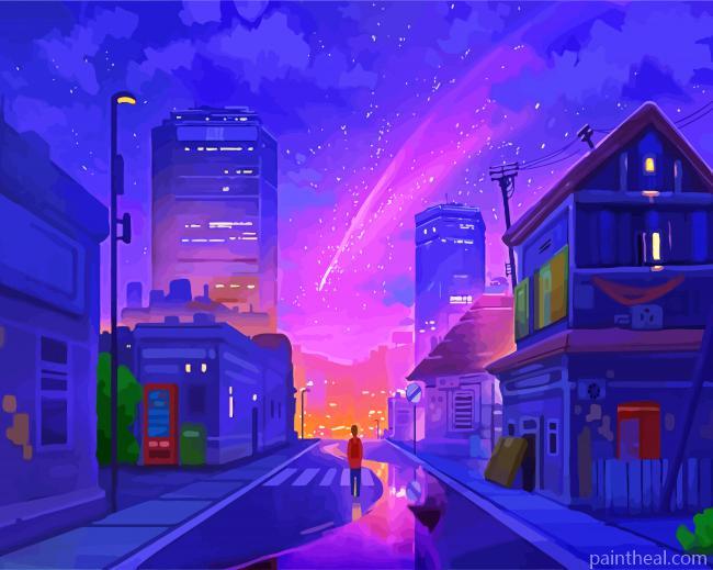 Man Watching Comet Painting By Numbers Kits