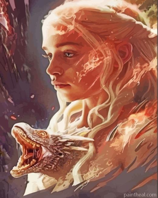 Daenerys Targaryen Mother Of Dragons Painting By Numbers Kits