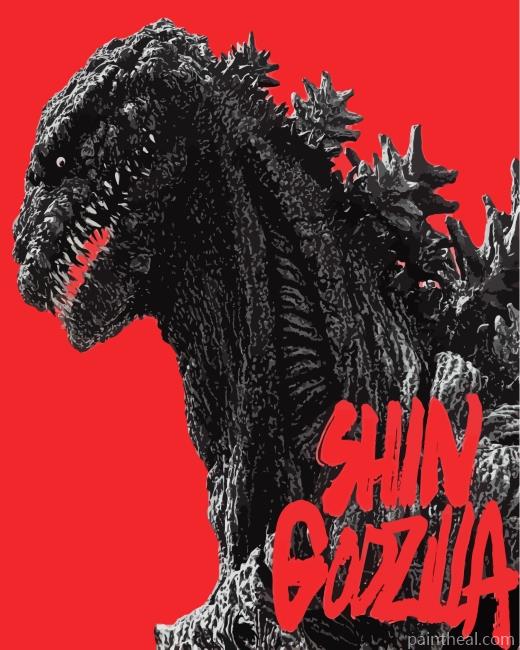 Shin Godzilla Film Poster Painting By Numbers Kits