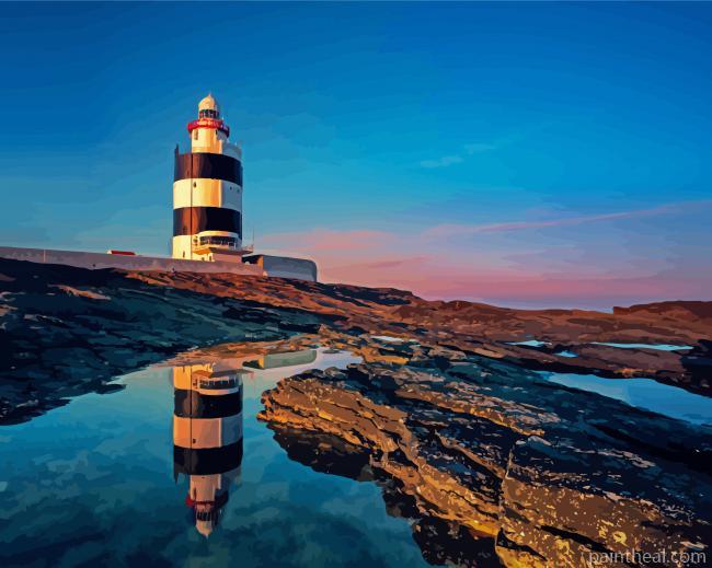Wexford Lighthouse Reflection Painting By Numbers Kits